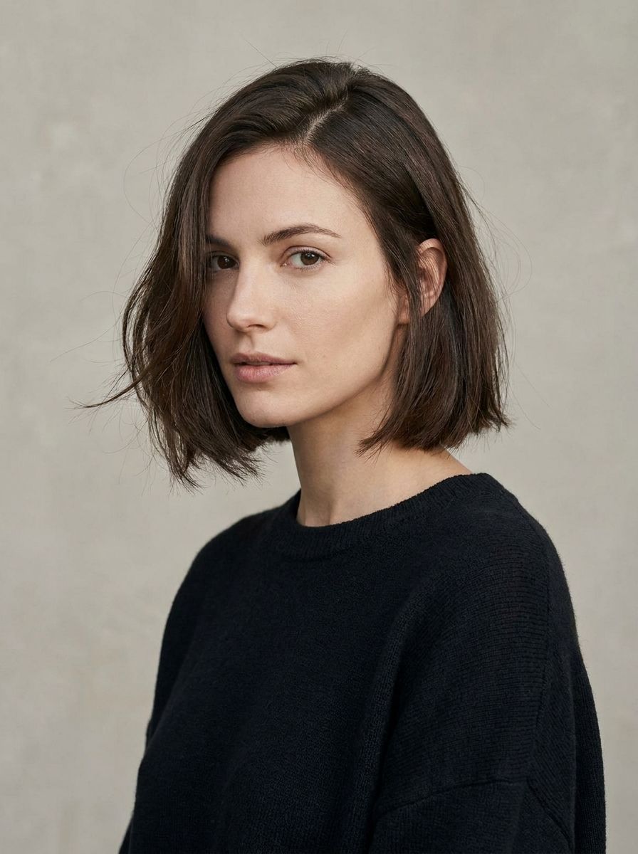 Kinnlanger Bob mit Seitenscheitel - Kinnlange Frisuren für feines Haar
